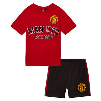 Boys' red ''Manchester United' shirt and shorts set